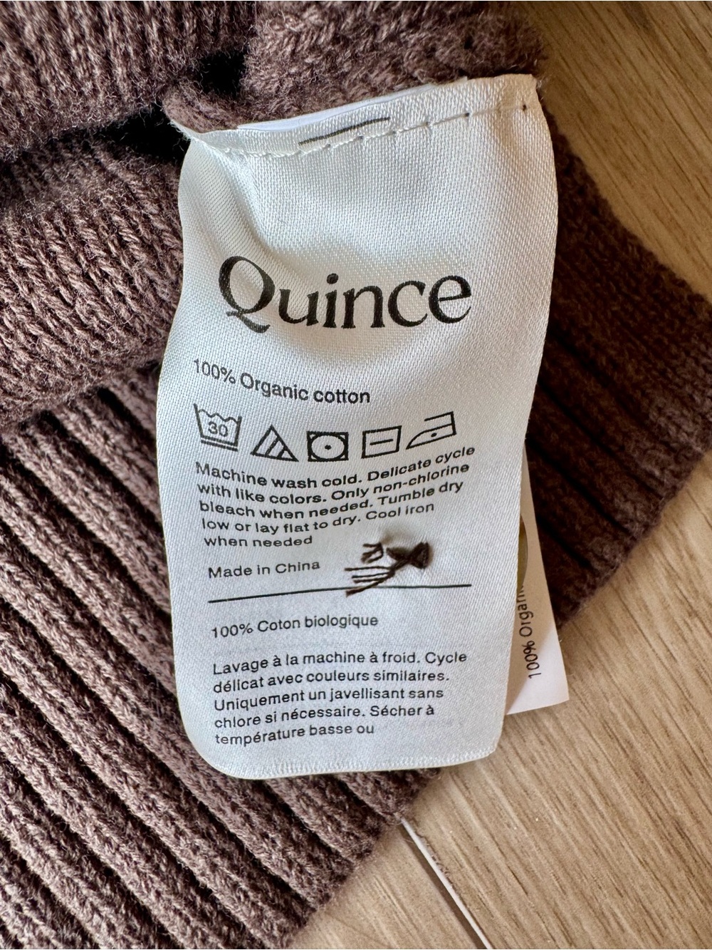 Quince Organic Cotton Cropped Cardigan Women’s M Brown Button Front - Picture 9 of 14